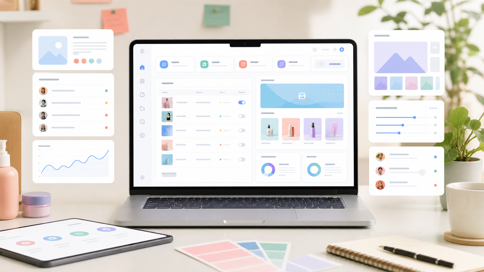 Bright CMS admin dashboard interface for Tongjai Apps