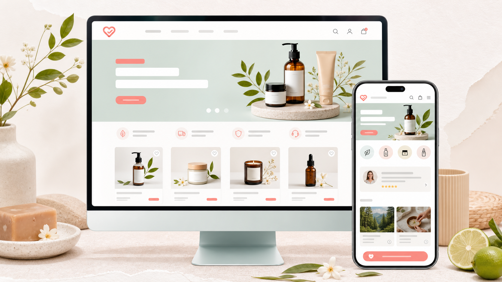 Bright customer website storefront interface for Tongjai Apps